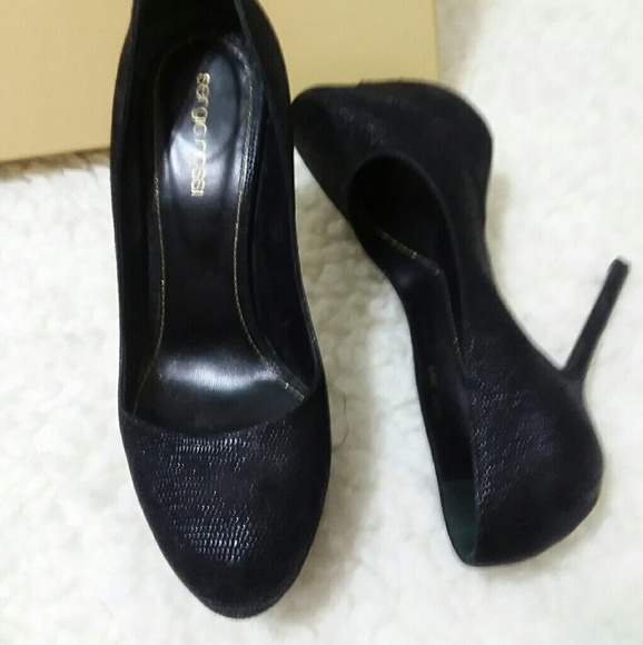 Glitter heels Sergio Rossi Black size 36.5 EU in Glitter  Shimmery Sergio Rossi Pumps