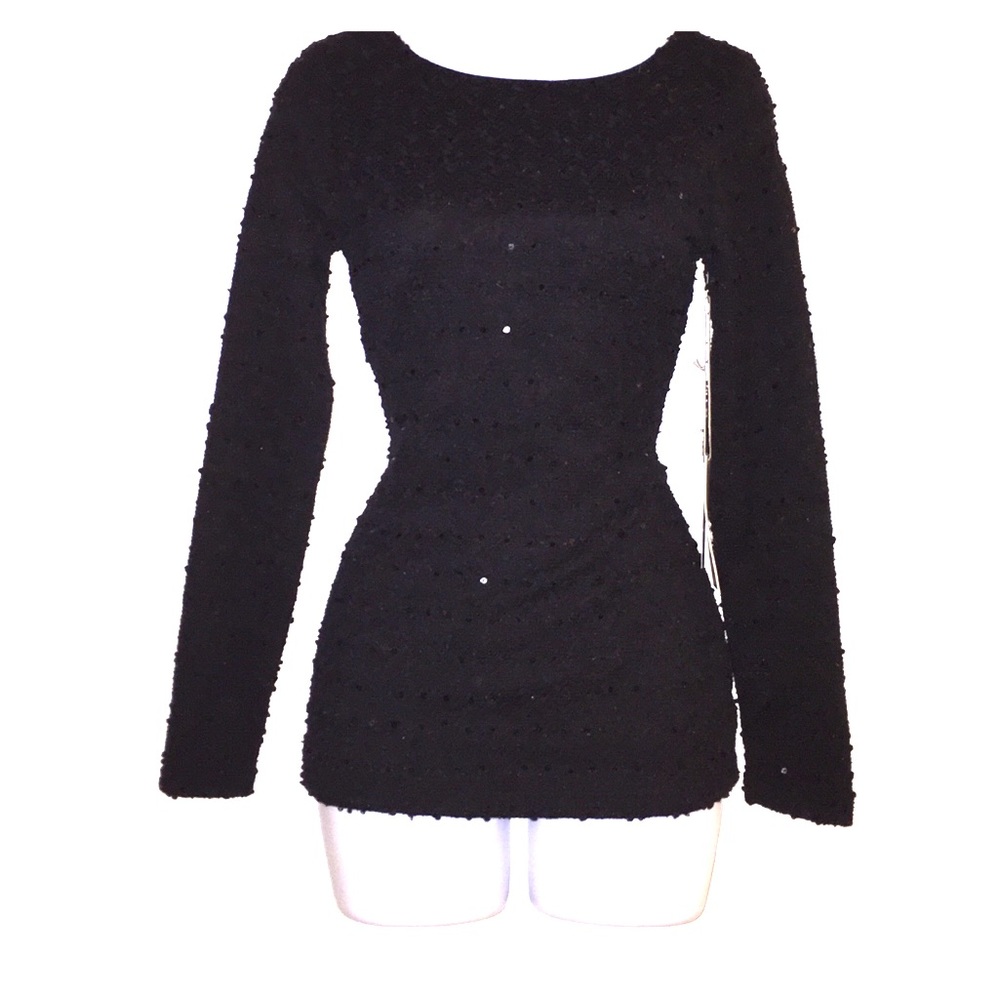NWOT Women's Black Sweater, Sz XS, w/ Open Back