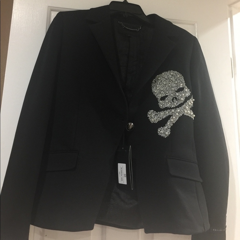 Phillip Plein embellished skull blazer