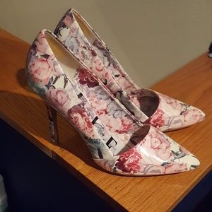 Pink floral heels