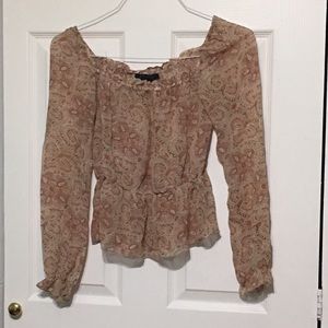 The limited pink patterned 100% silk top