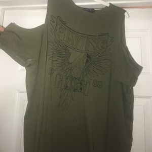 Forever 21 band tee cutout 2X