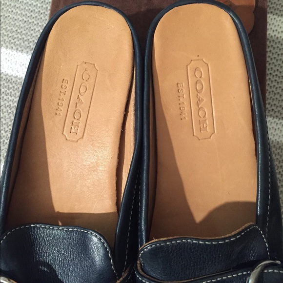 Coach navy leather mules - Picture 3 of 5