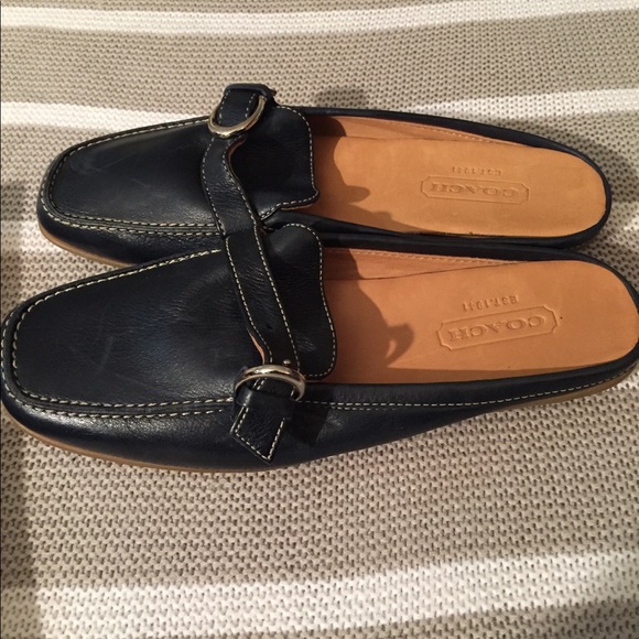Coach navy leather mules - Picture 5 of 5
