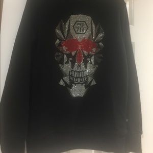 Phillip Plein skull pull over sweater in bulk&grey