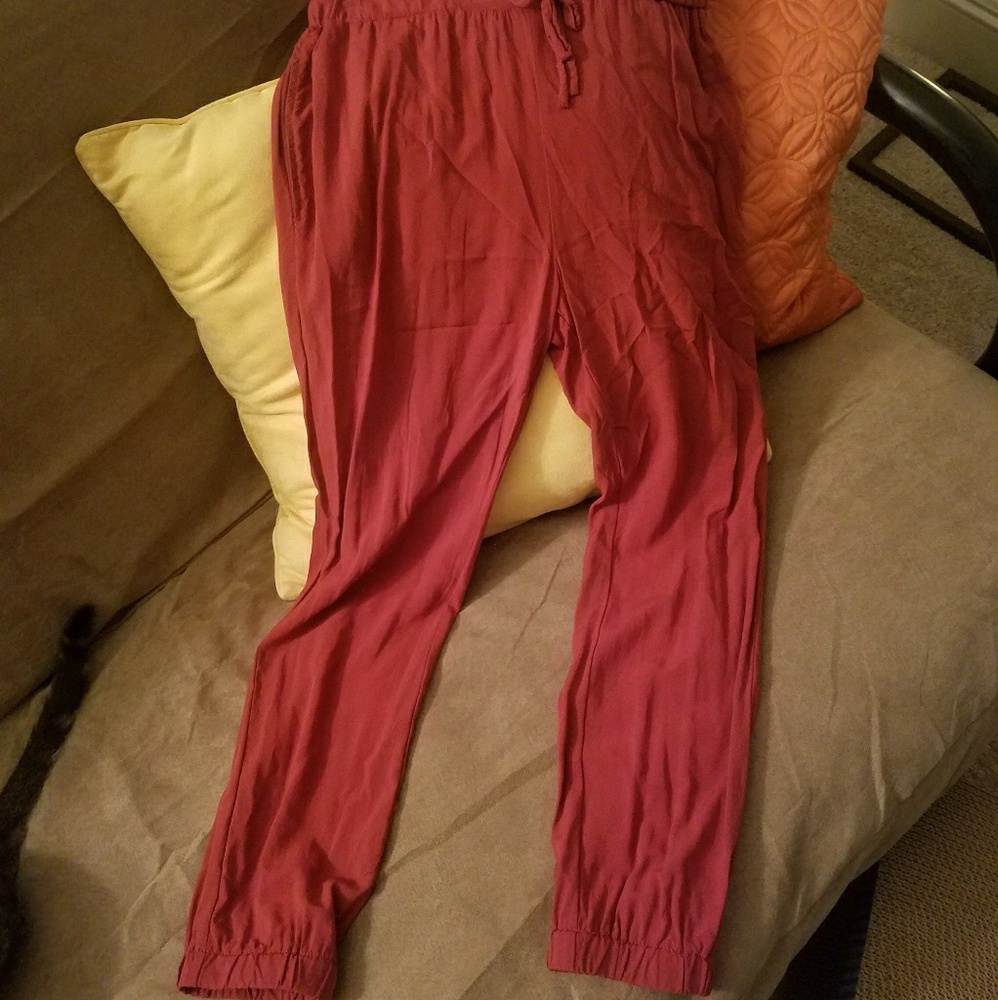 Faded red pants