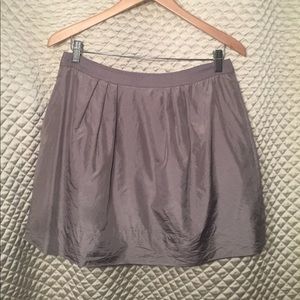 J Crew Grey 100% Silk Pouf Skirt Size 8