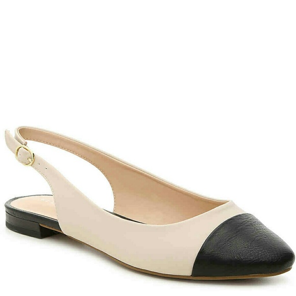 two tone slingback flats