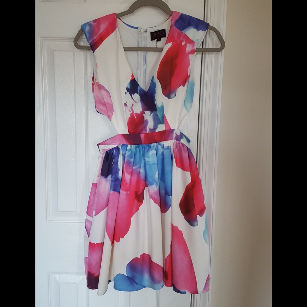 Hot Miami Style Floral tulle cocktail dress S