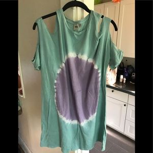 Asos Tie-Die Cold Shoulder Beach Dress