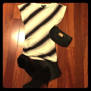 White House Black Market Striped Short Sleeve