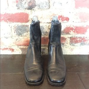 Vintage leather sock boots 39 black ankle