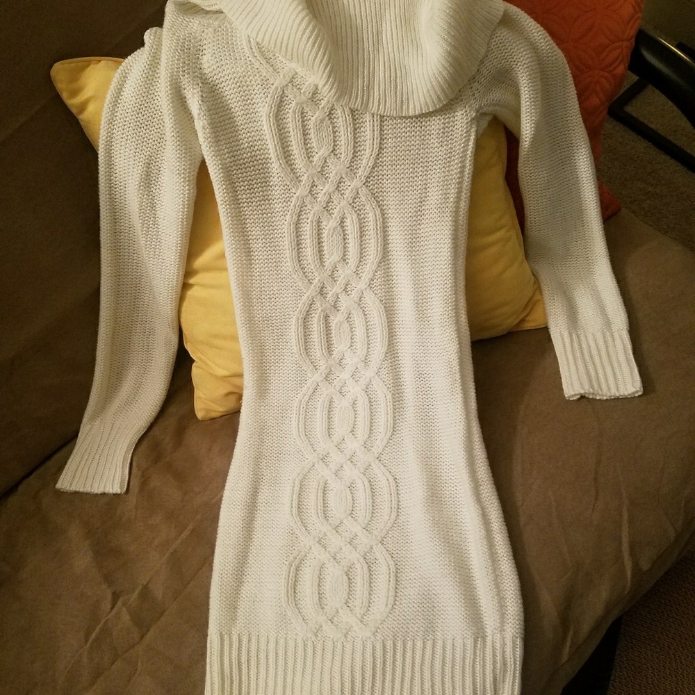 Cream sweater dress