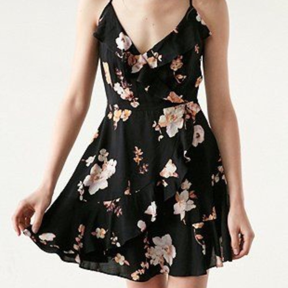 Black Floral Print Dress