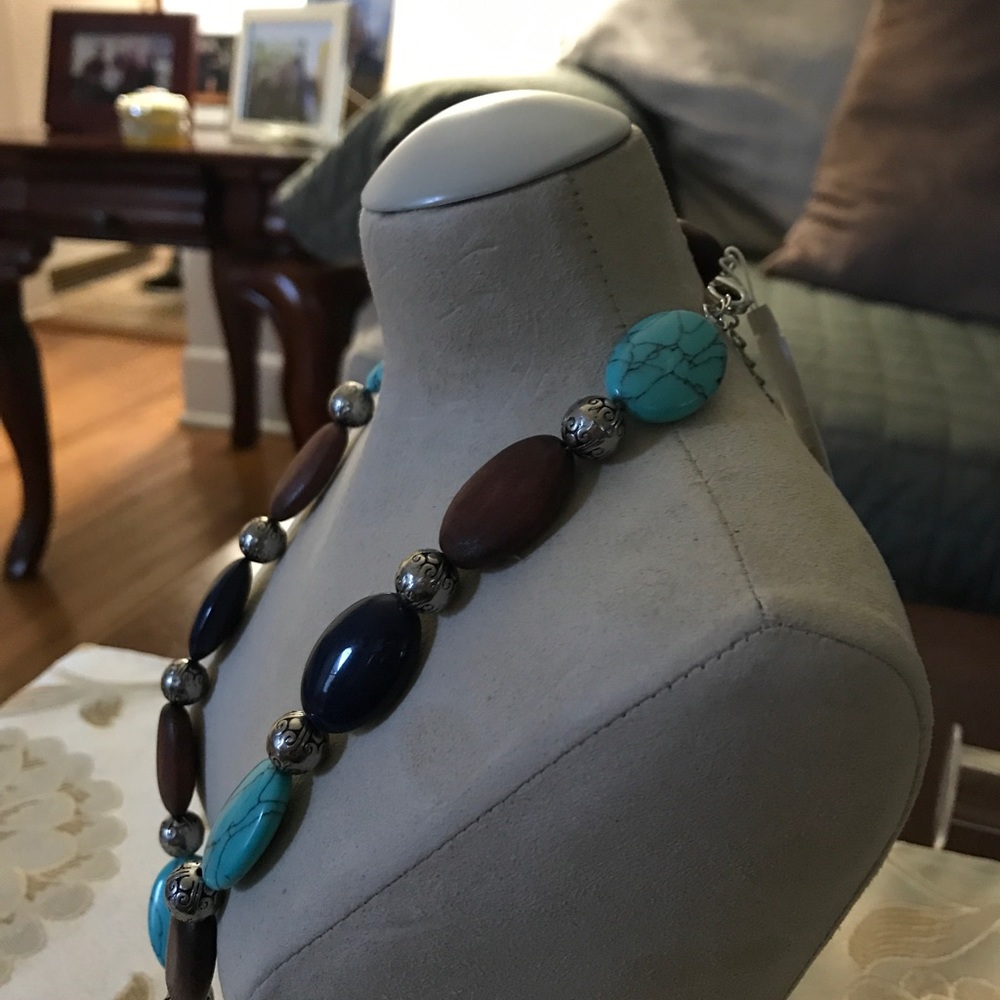 Chaps bohemian style stone necklace
