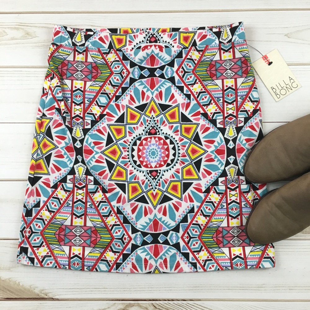Billabong Tribal Multi Color Mini Skirt