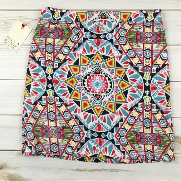 Billabong Tribal Multi Color Mini Skirt - Picture 3 of 7