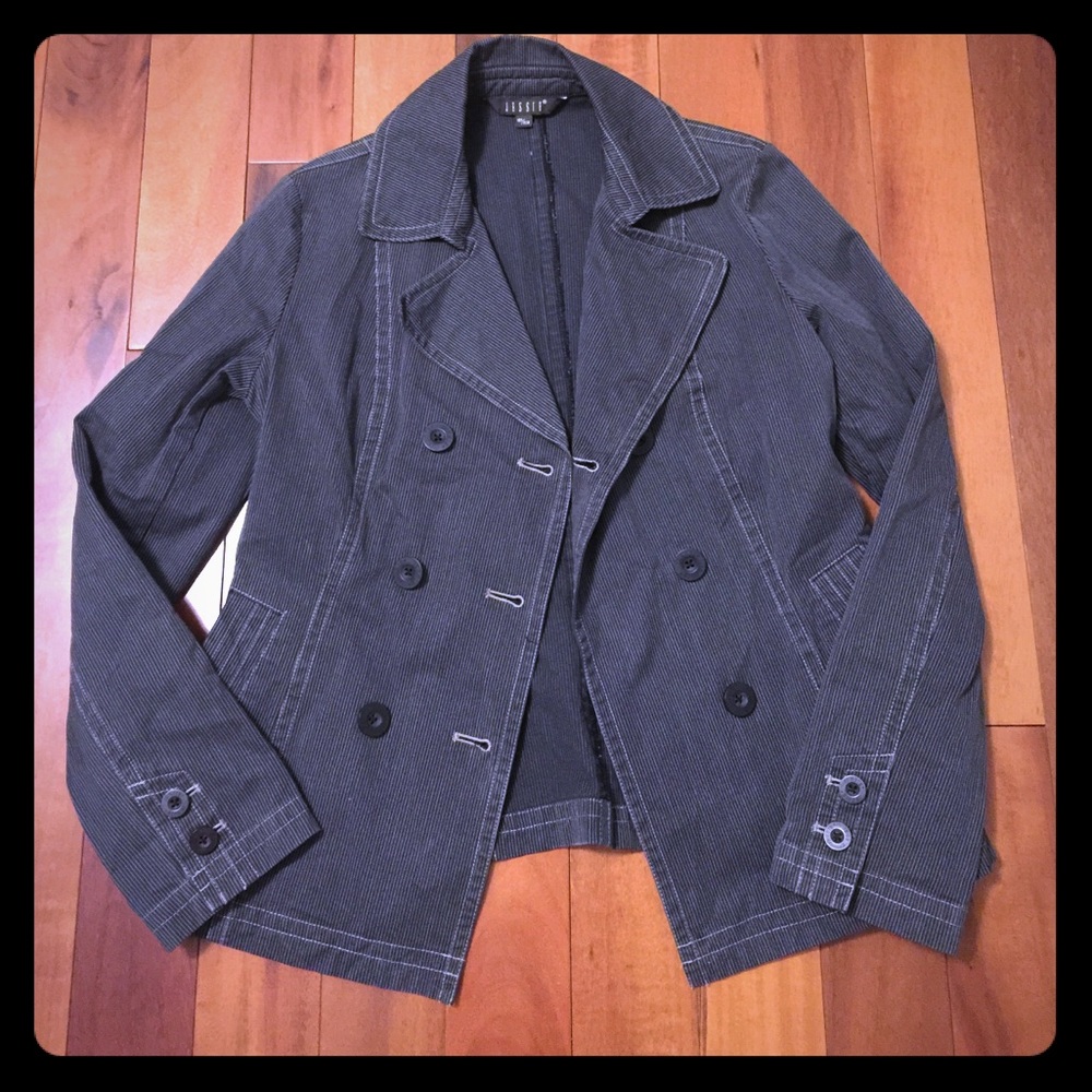 Jessie Dark Grey/Black Striped Blazer