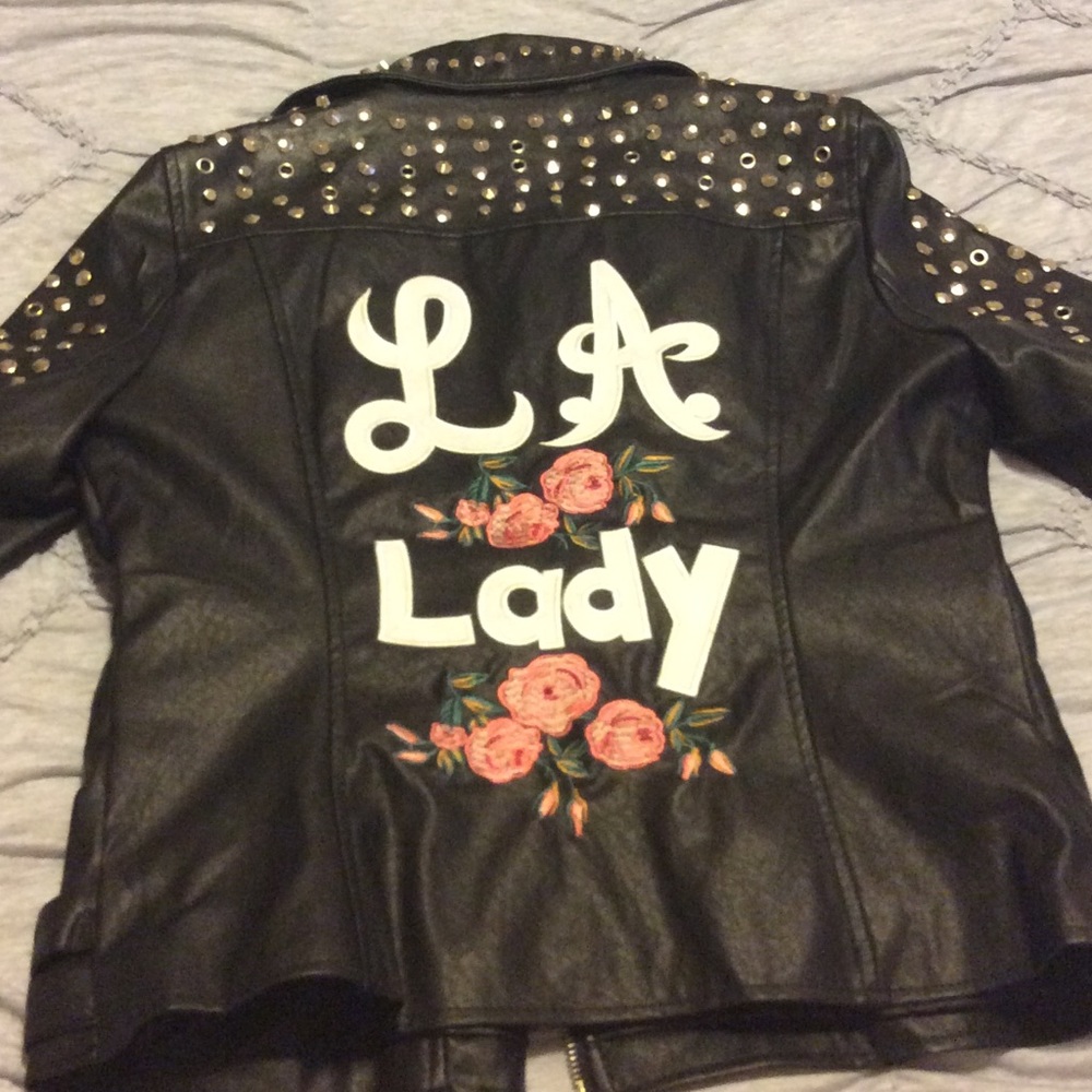Studded embroidered Moto jacket