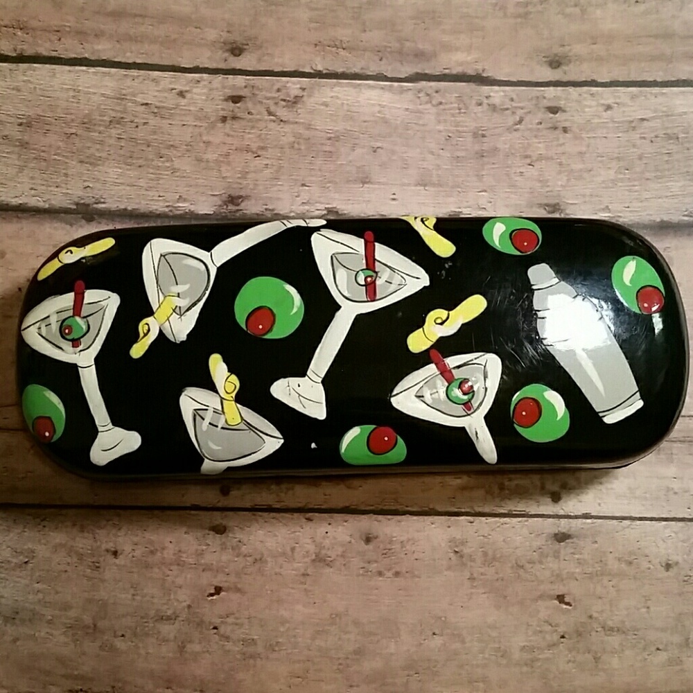 Vintage Martini Eyeglasses Case/ Unique