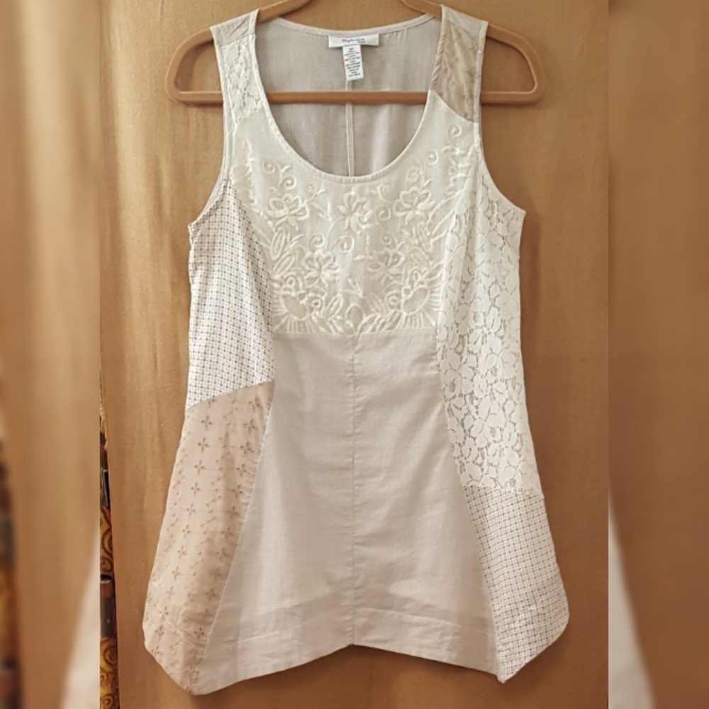 Style & Co Tunic, Sleeveless, Tan Multi, 8P