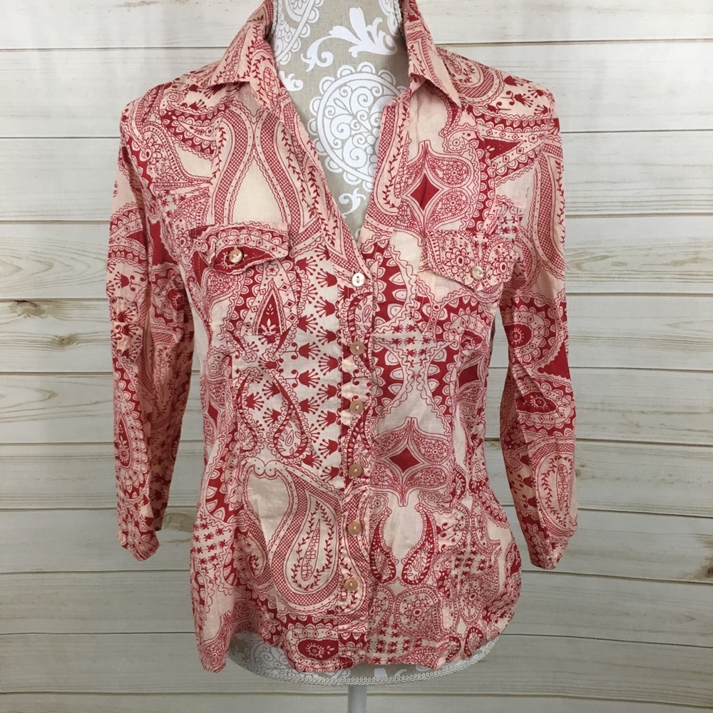 Anthropologie Eden & Olivia Paisley Button Down