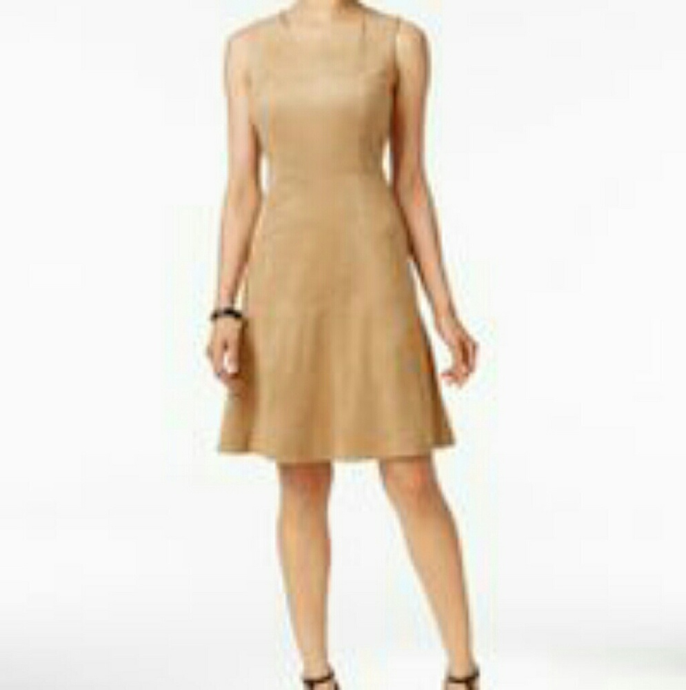 Alfani Fit and Flare Faux Suede Dress