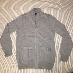 NWOT J. Crew Gray Merino Wool Sweater-Jacket