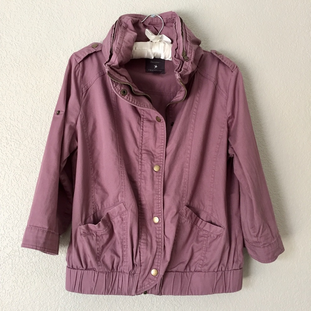 Purple Lightweight Utility Jacket by Forever 21