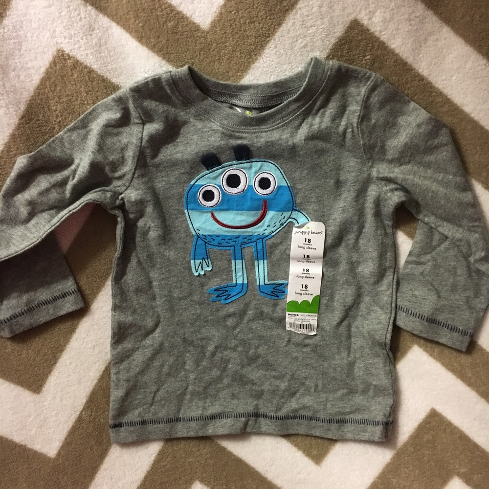 👻Jumping Beans long-sleeve striped monster shirt!