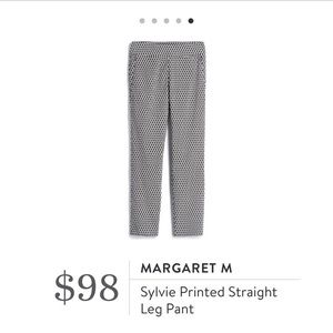 Margaret M Sylvia Straight Leg Pant -L