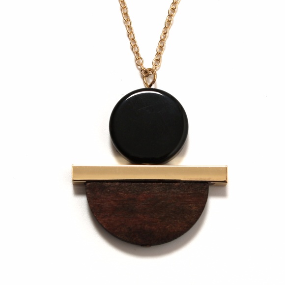 Original Design Handmade Mix Media Brass Necklace - Picture 2 of 3