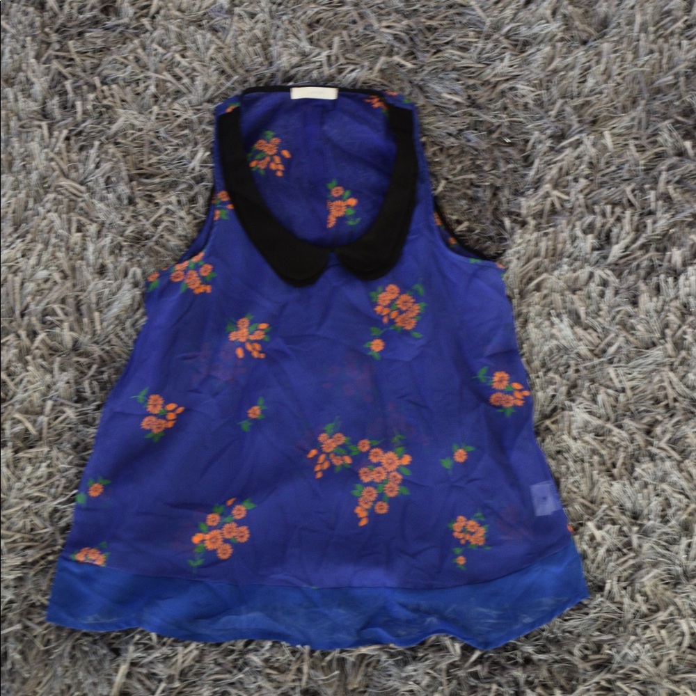 Blue Flower tank Blouse