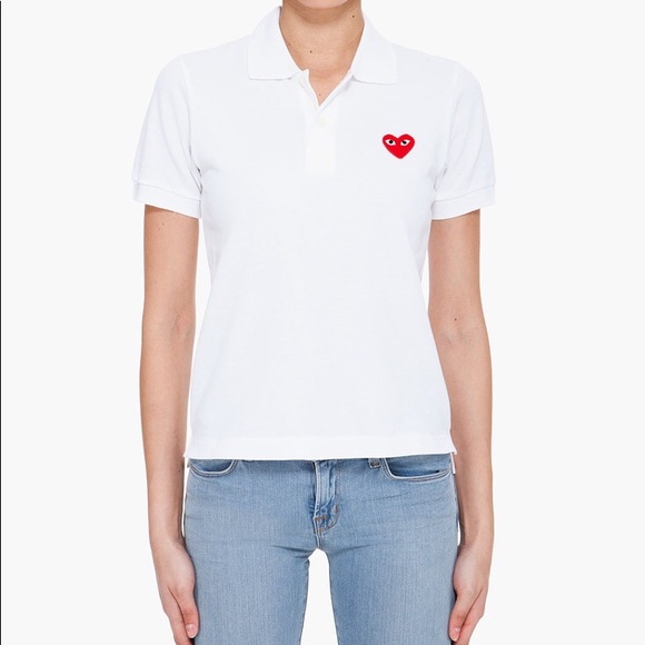Comme des Garcons Tops - Comme de Garçons Play Heart Enblem Polo
