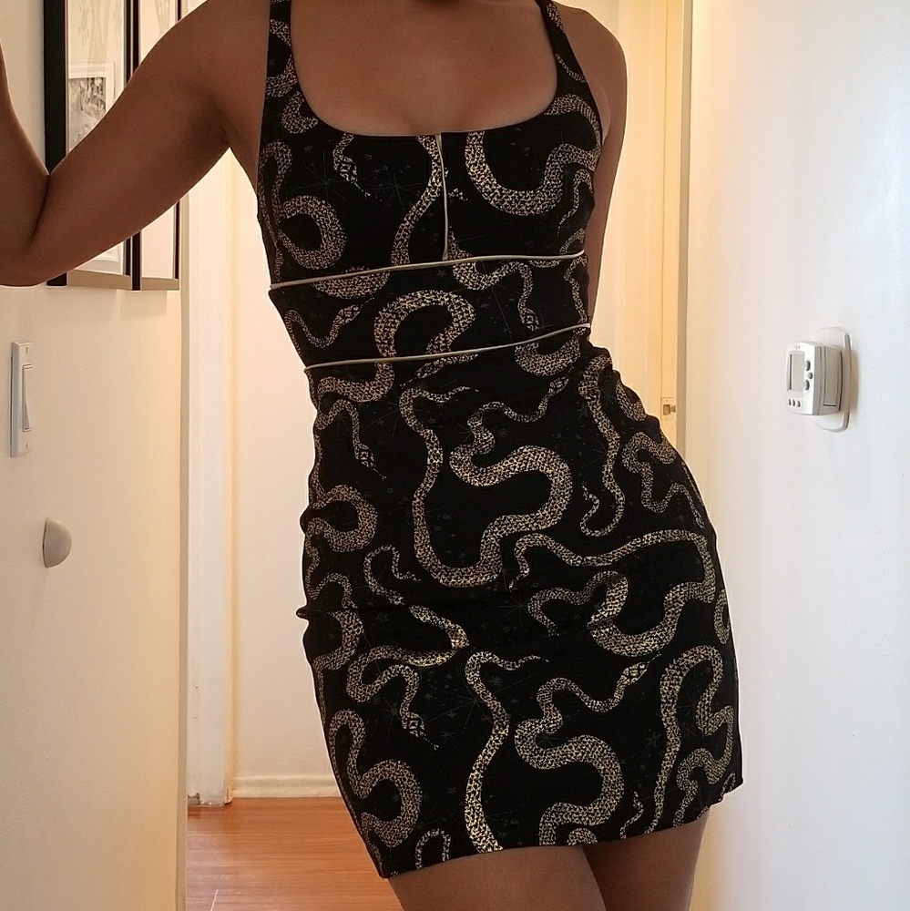 Mini dress black and gold