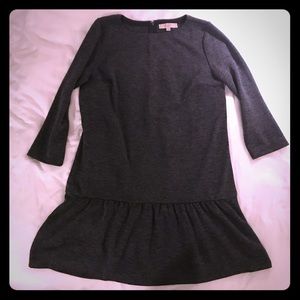 LOFT drop waist heather gray ponte dress - L