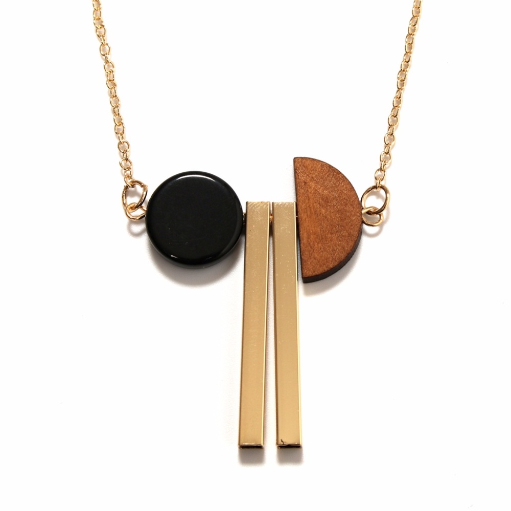 Original Design Handmade Mix Media Brass Necklace - Picture 2 of 3