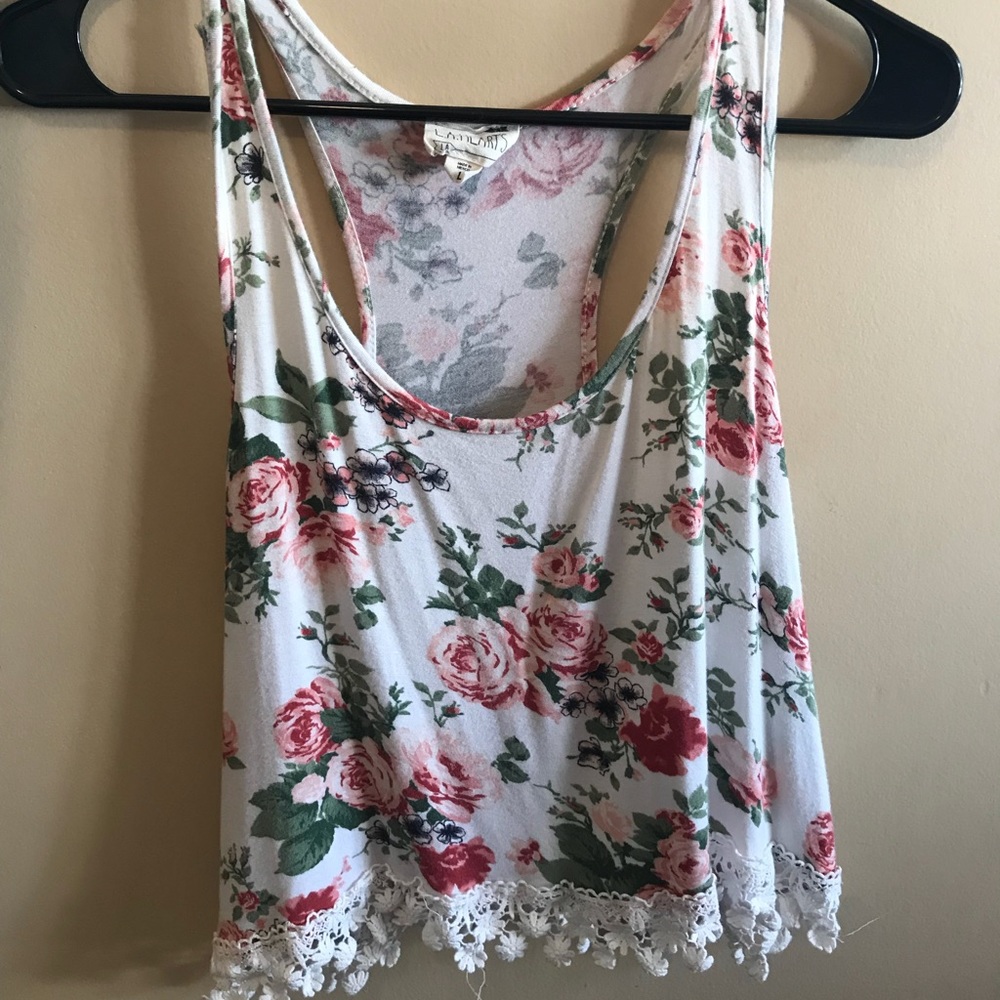 Floral LA Hearts top