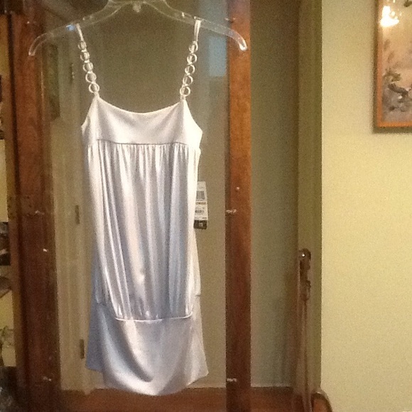 Rampage Silver spaghetti strap mini dress or top - Picture 3 of 5
