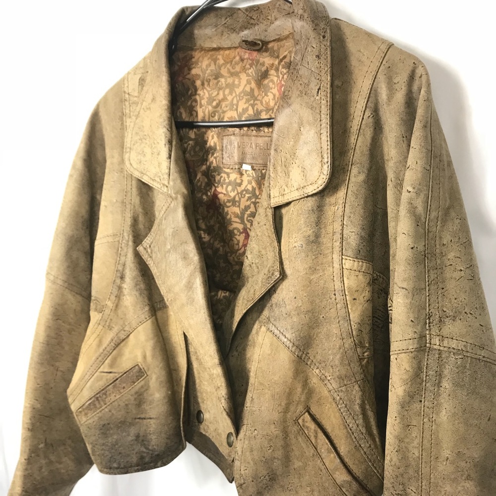 Italian Leather Jacket Vera Pelle M Brown Quality