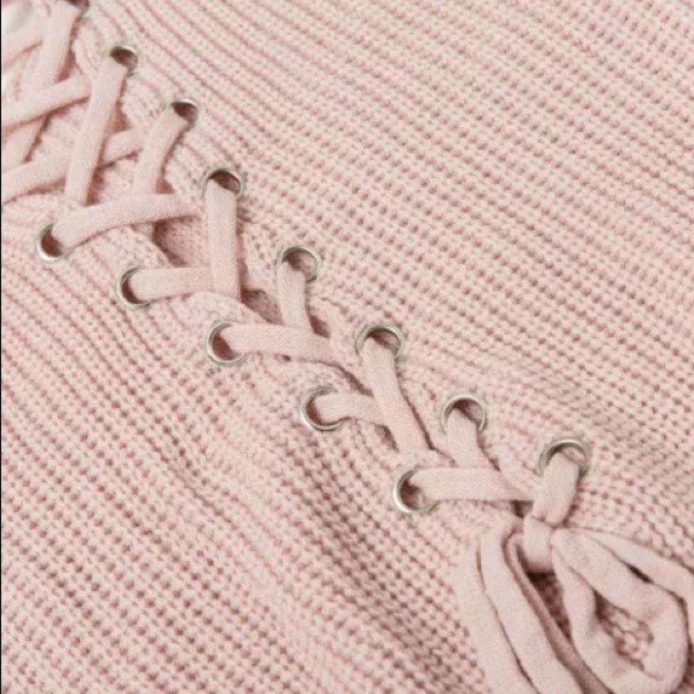 NEW Light Pink Sweater with Tying Back - Picture 4 of 4