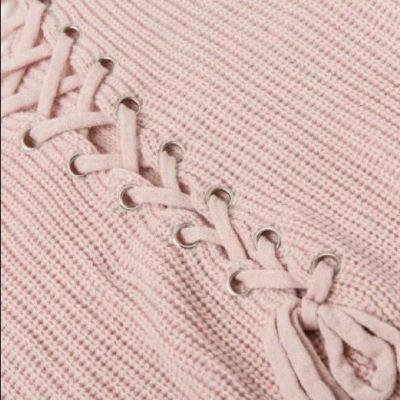 NEW Light Pink Sweater with Tying Back - Picture 4 of 4