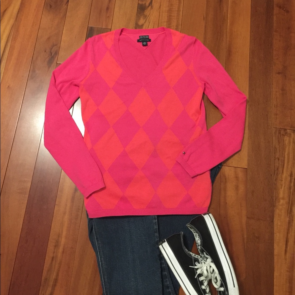 *HP* Tommy Hilfiger Argyle Pima Cotton Sweater