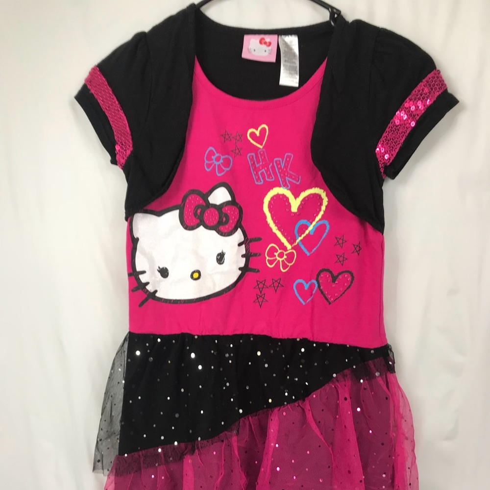 Hello Kitty Girls Tutu Dress Sz Large 10/12 Black