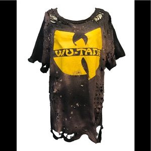 Wutang women distress t shirt