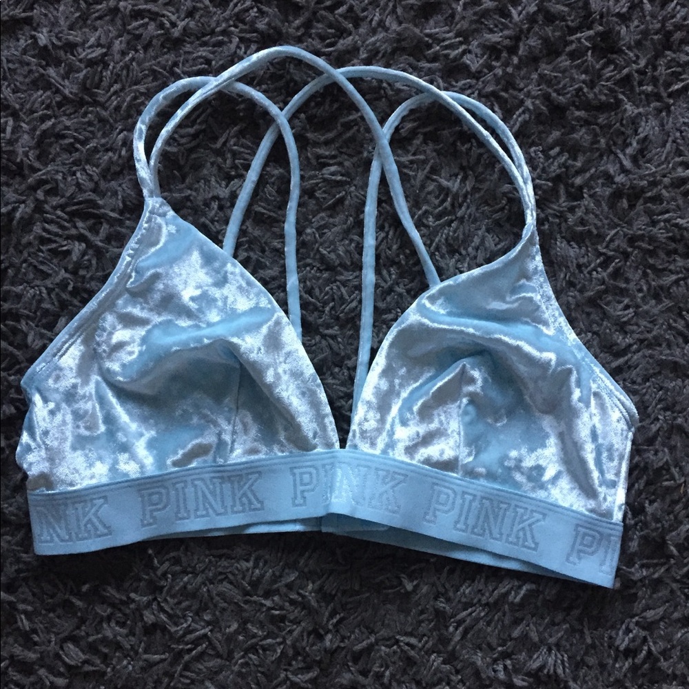 Pink velvet bralette
