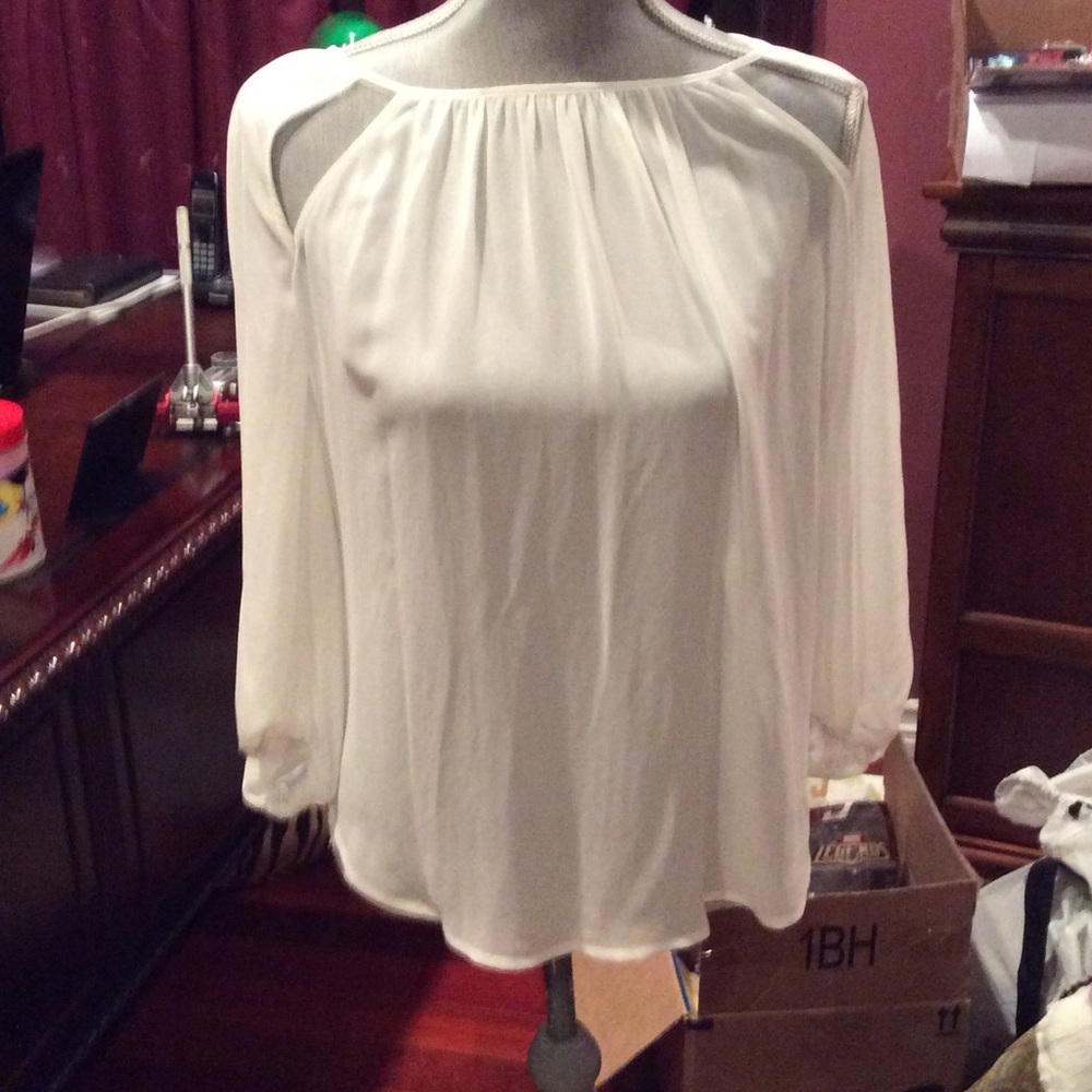 Beautiful white silk blouse NWOT