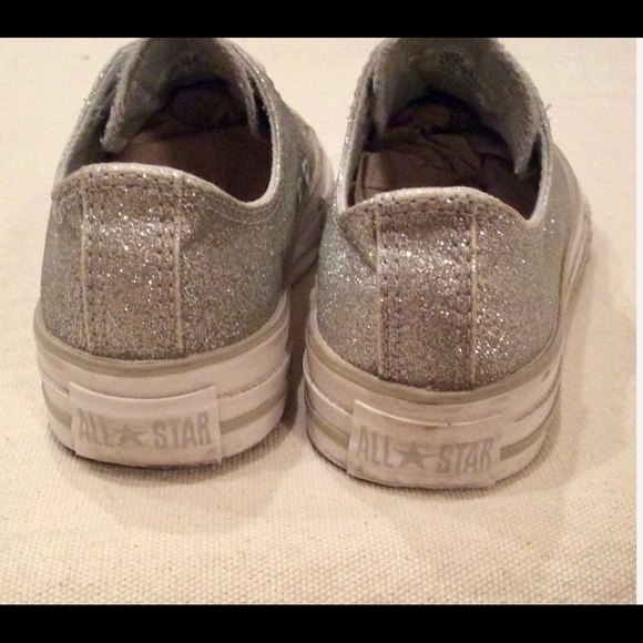 Converse SparklySilver Sneakers Jr 1.5 - Picture 6 of 8