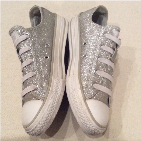 Converse SparklySilver Sneakers Jr 1.5 - Picture 8 of 8