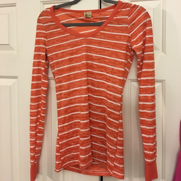 4/$50 BKE Buckle long sleeve orange&white stripe - Picture 1 of 8